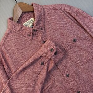 ⁠Duluth Trading Co Mens Heavyweight Flannel Shirt XL Red Cotton Camping Fishing